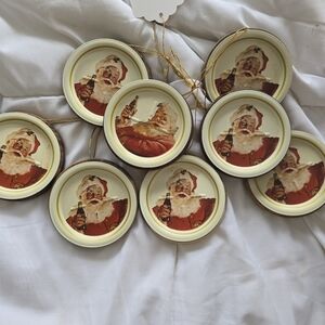 Coca Cola Santa Claus Coasters/Ornament Set
